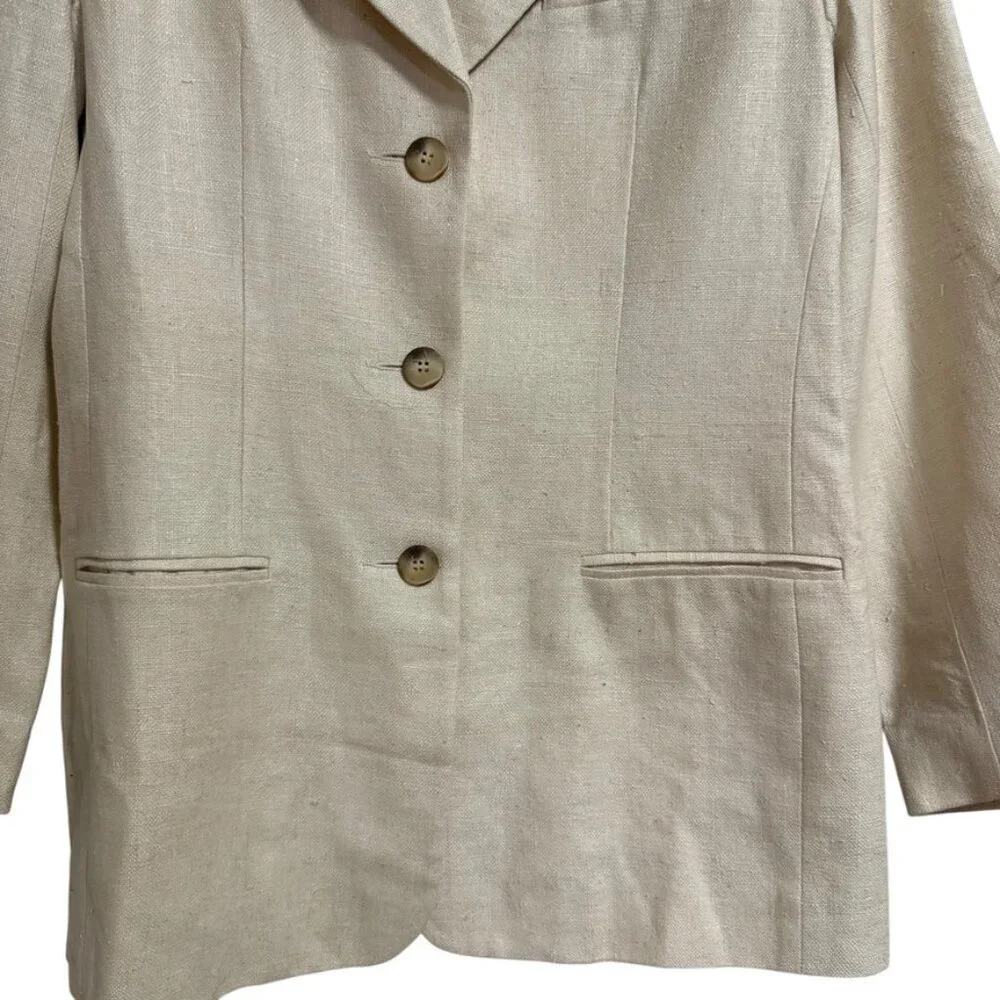 NWOT Ann Taylor Long Silk Cream Blazer SZ 12‎ Quiet Luxury Sustainable